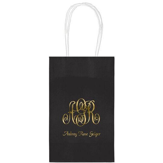 Large Script Monogram with Text Medium Twisted Handled Bags